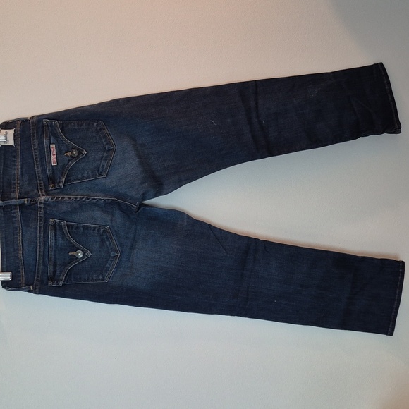 Hudson Beth Crop Baby Boot Cut Jeans Medium Wash Flap Pocket Size 29 - Picture 2 of 9